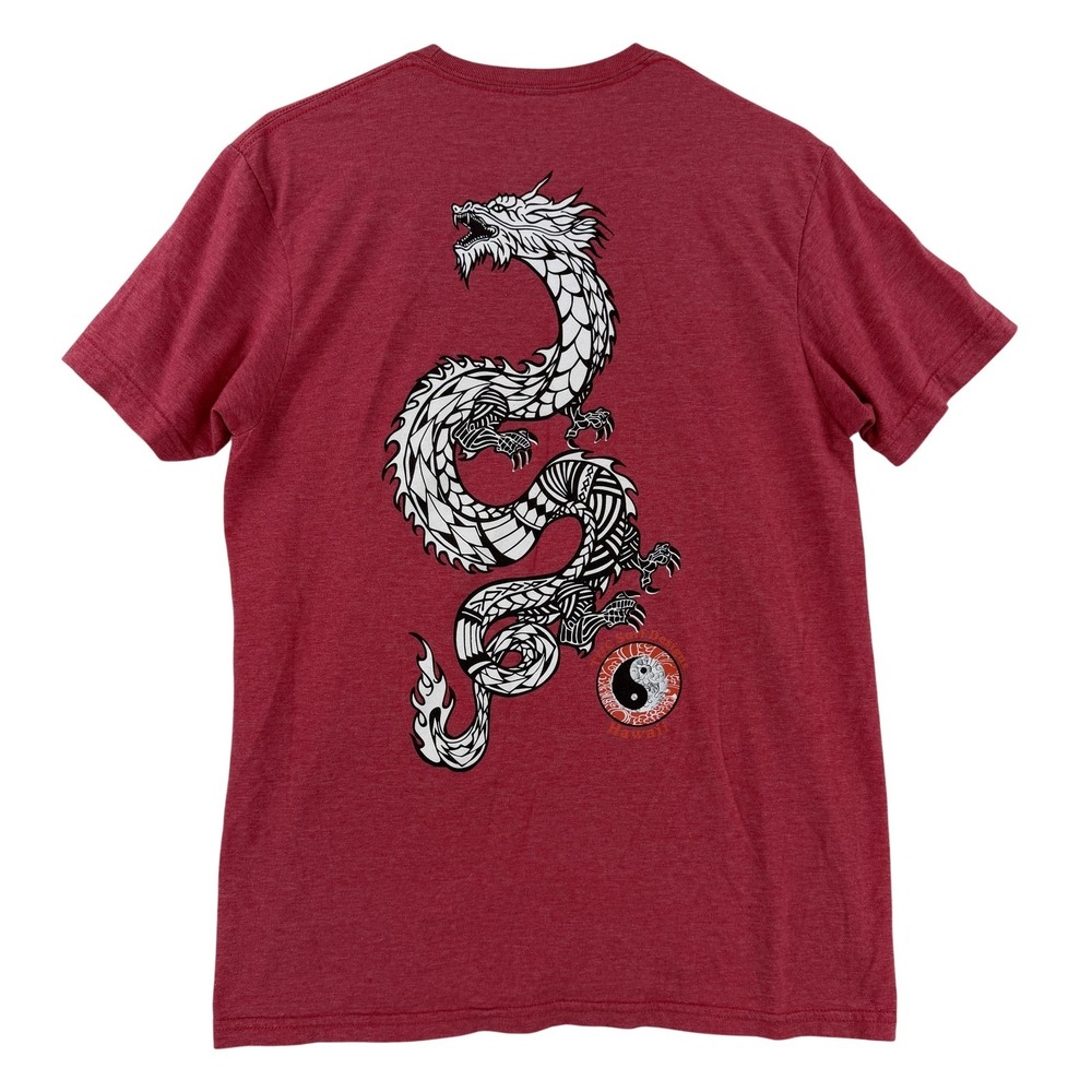 T&C Surf Designs Shirt Mens Medium Red Dragon Yin Yang Graphic Tee T-Shirt Surf‎